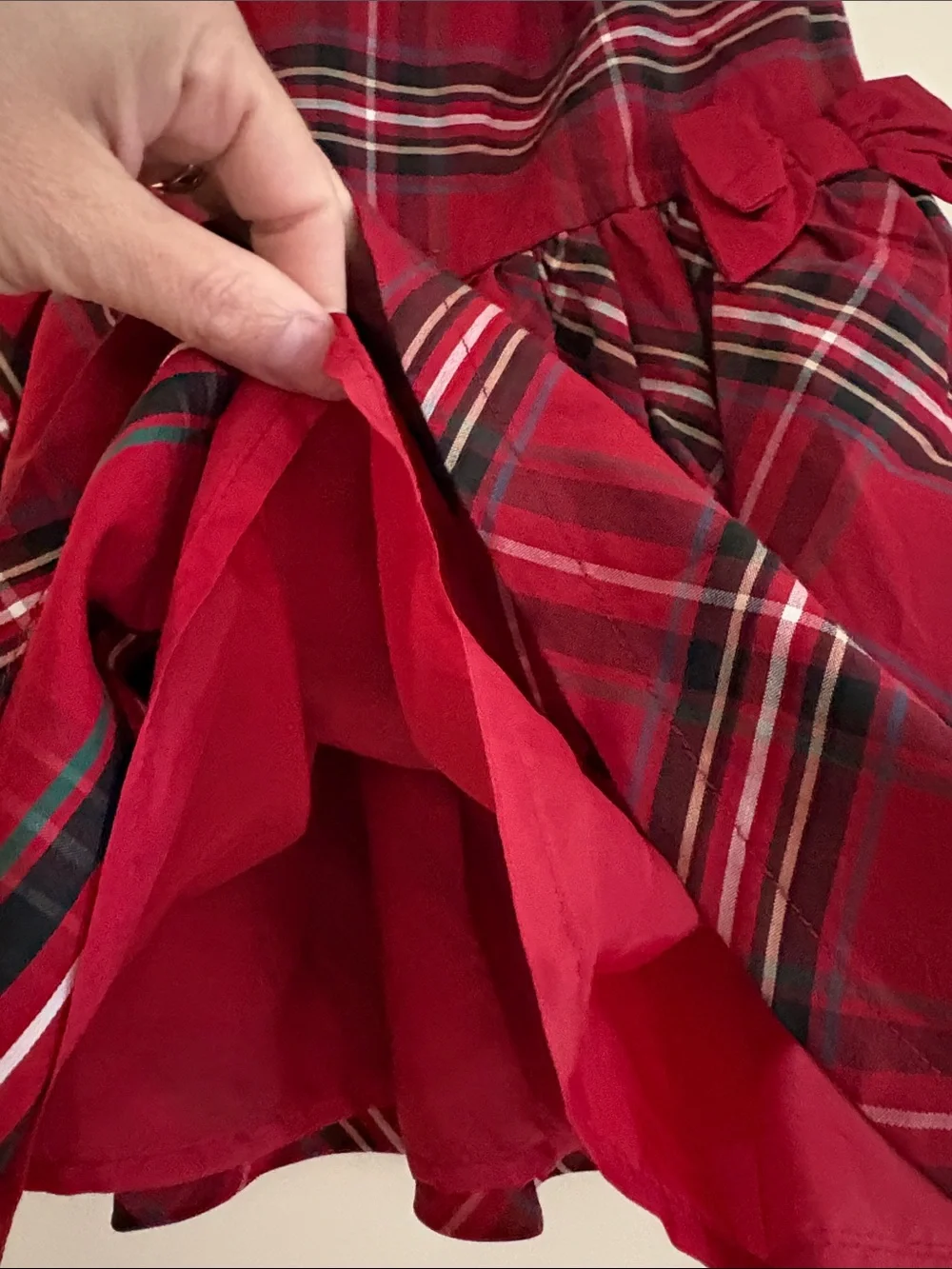 CARTERS Red Plaid Holiday Dress with Side Bows Size 2T